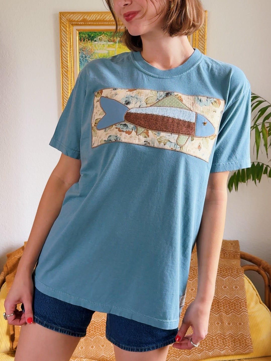 Dusty Blue Fish Tee (L)