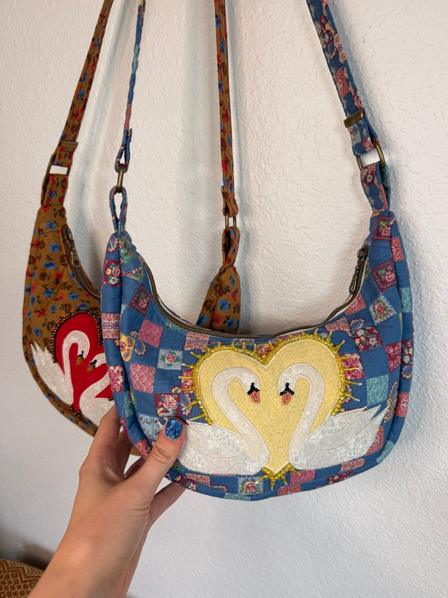 Quilted Swan Purse