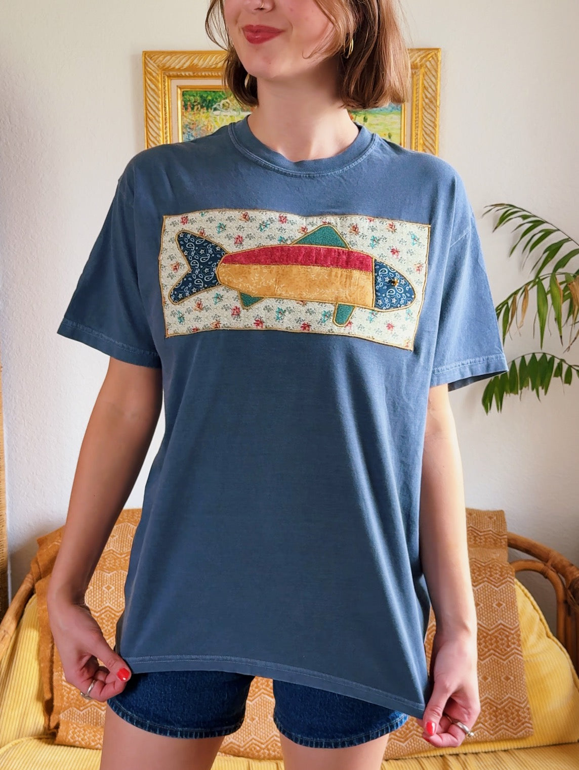 Deep Blue Fish Tee (L)