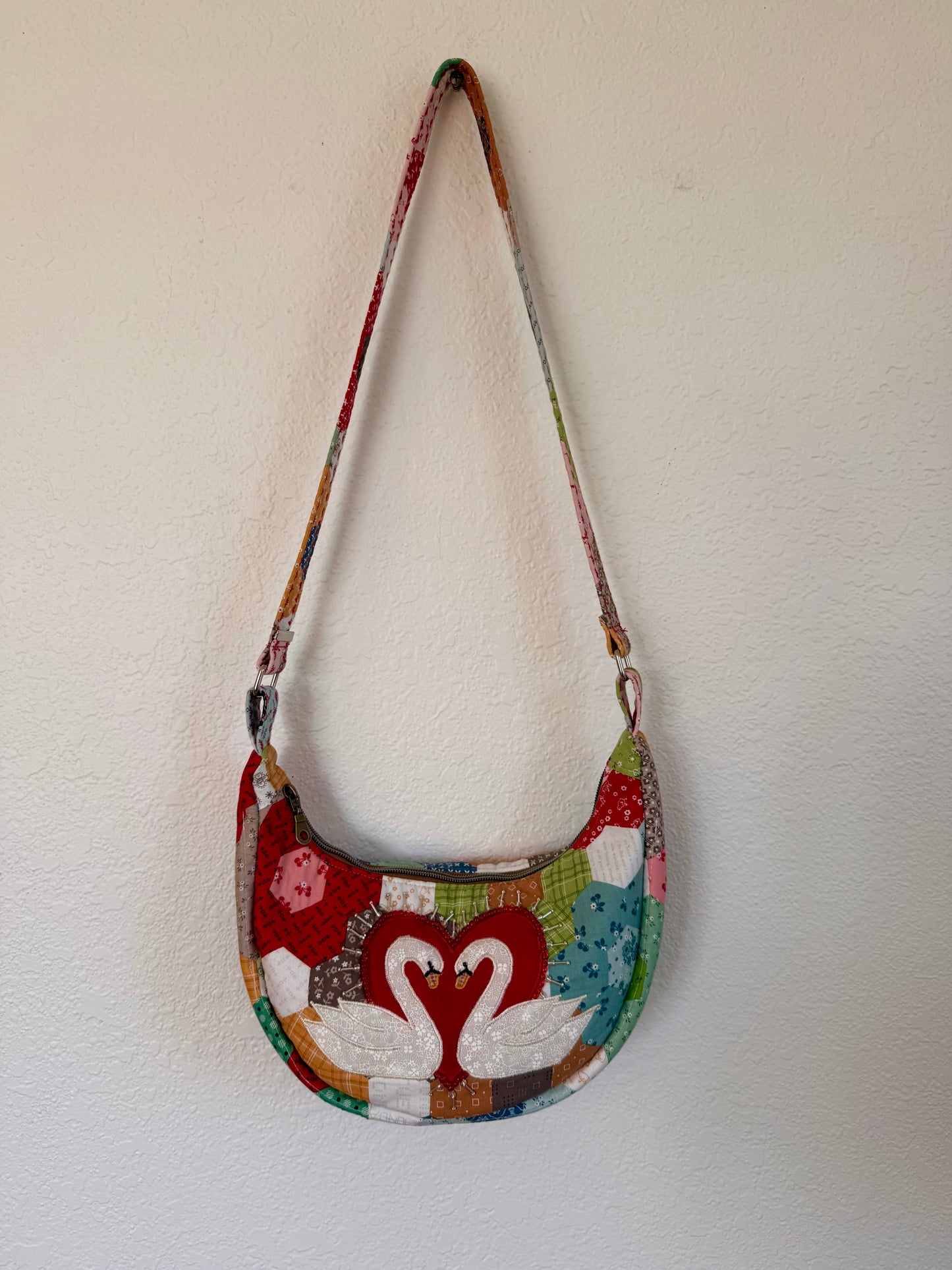Patchwork Swan Purse