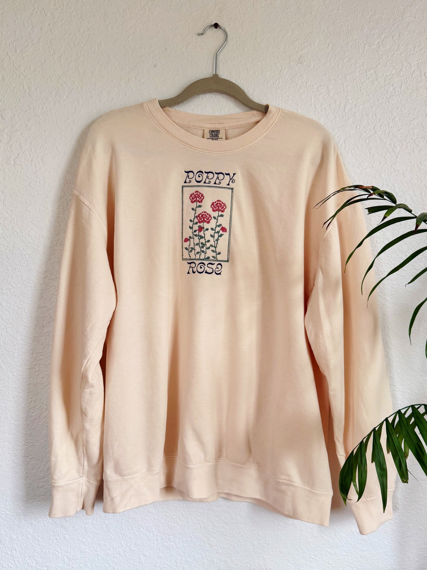 Poppy Rose Cross Stitch Crew (XL)