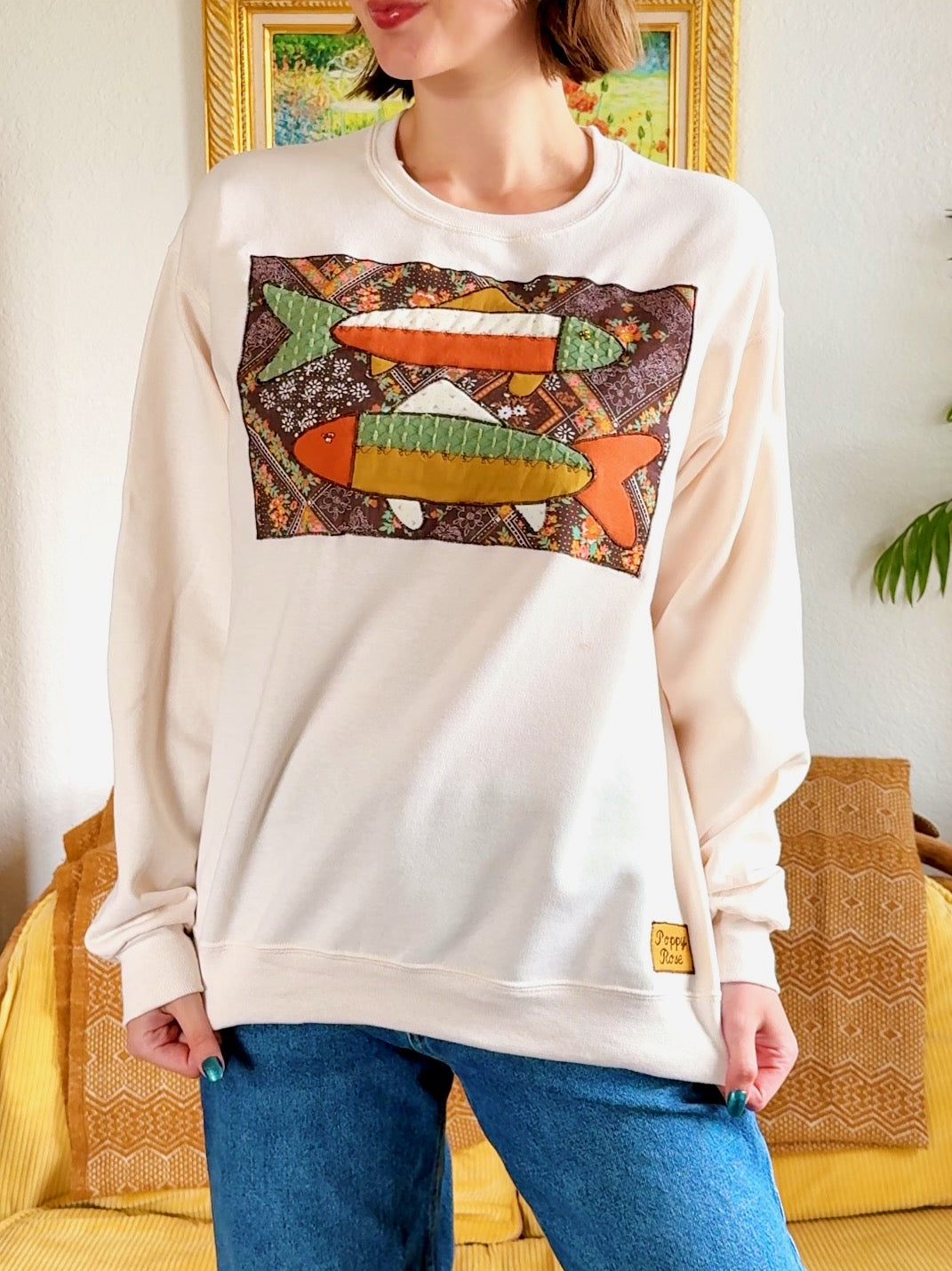 70’s Retro Fish Crewneck Sweatshirt (M)