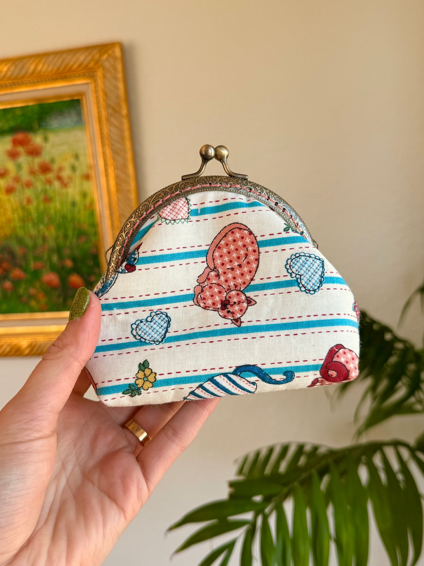 Quilted Kitty Princess Pouch