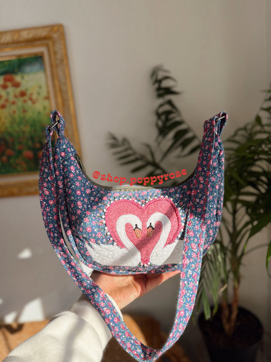 Garden Floral Swan Purse