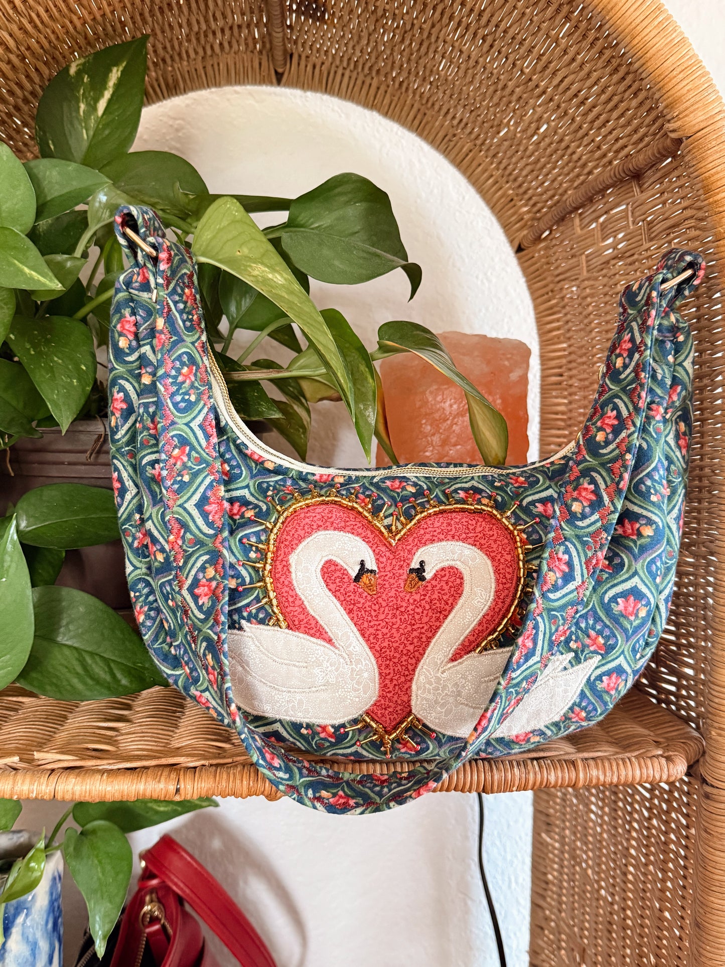 Deep Green Swan Purse