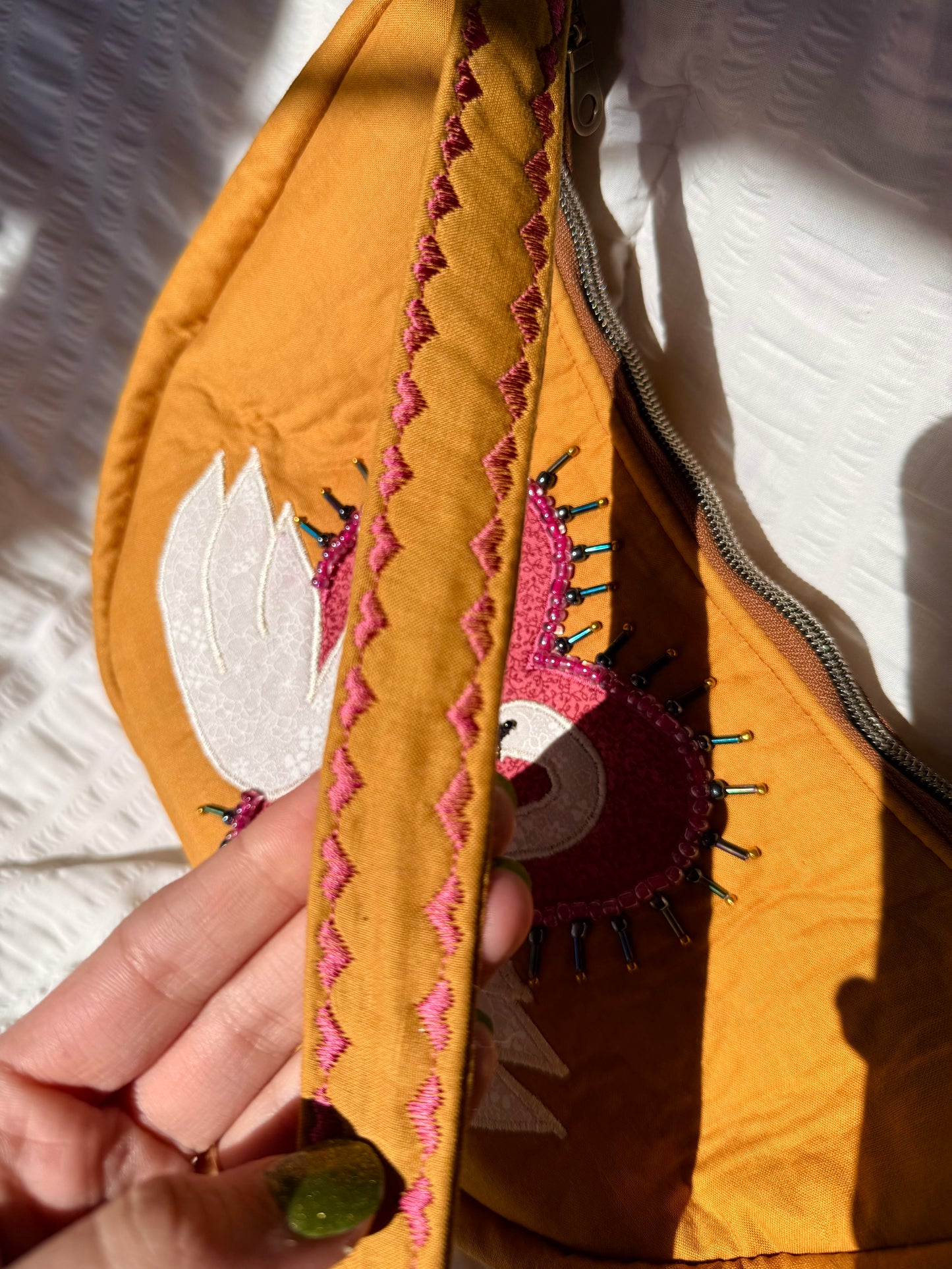 Mustard Swan Shoulder Purse