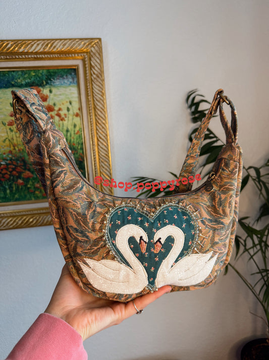 Golden Bronze Swan Purse