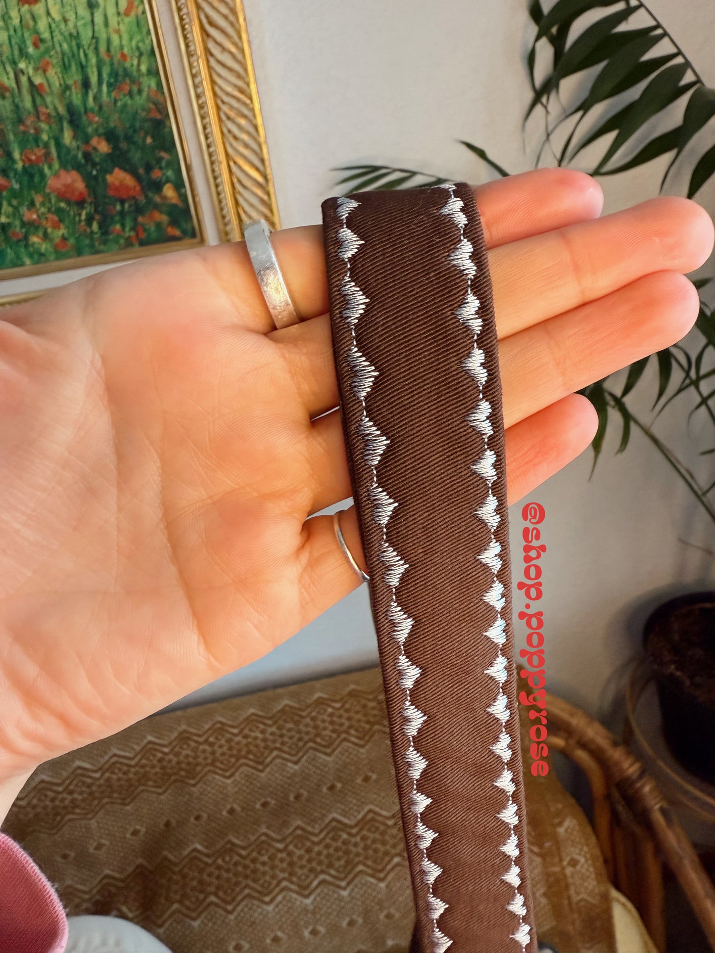 Brown and Blue Swan Purse