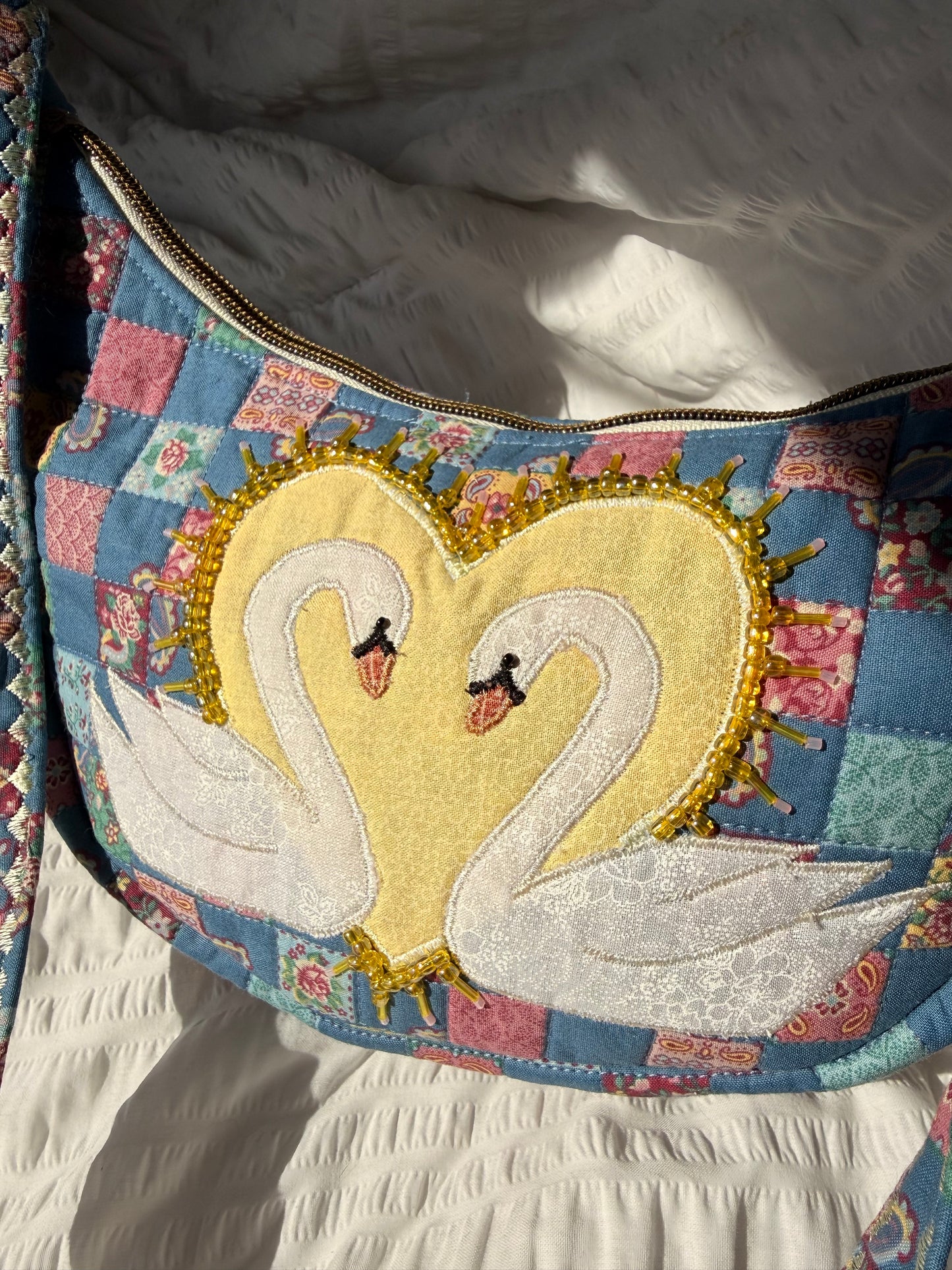 Quilted Swan Purse