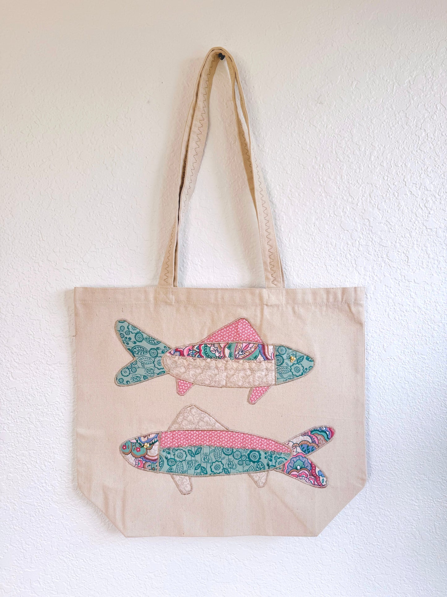 Pink & Mint Fish Tote
