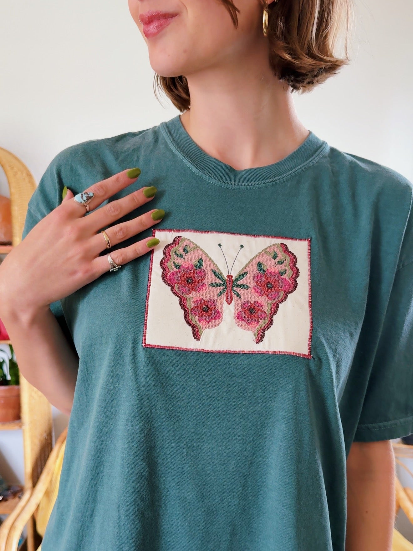 Butterfly Cross Stitch Tee (XL)