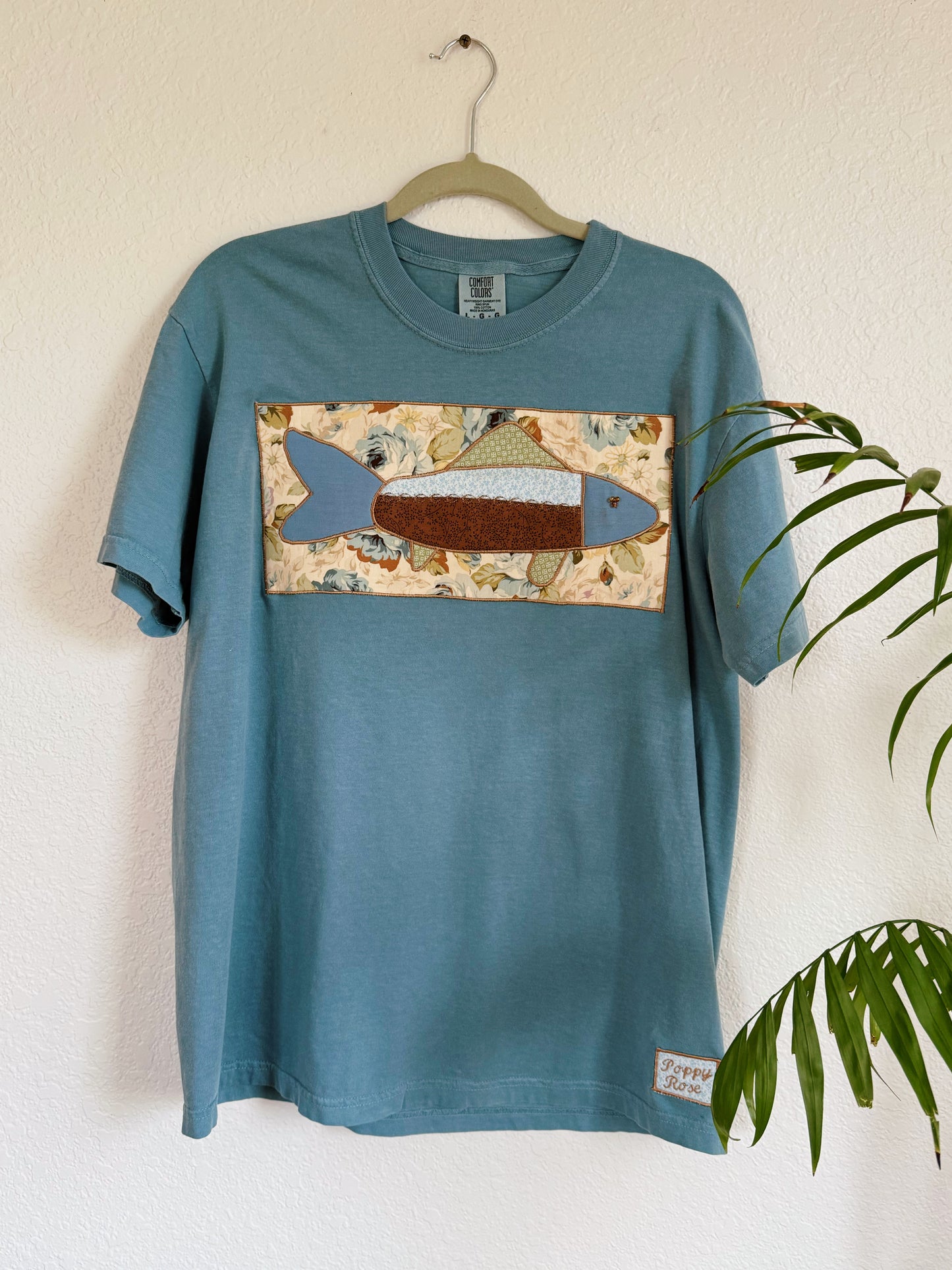 Dusty Blue Fish Tee (L)