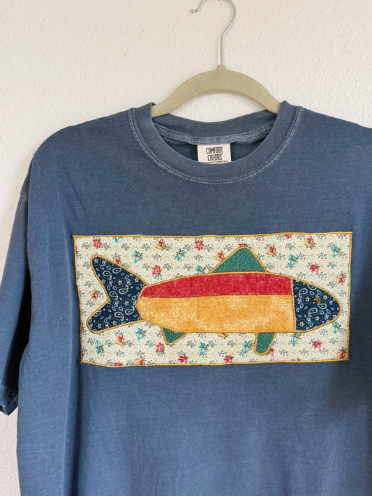 Deep Blue Fish Tee (L)