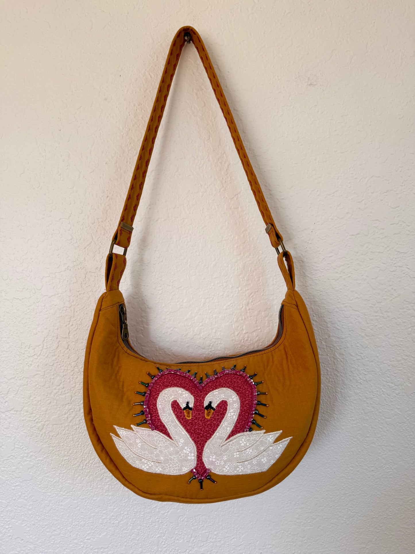 Mustard Swan Shoulder Purse