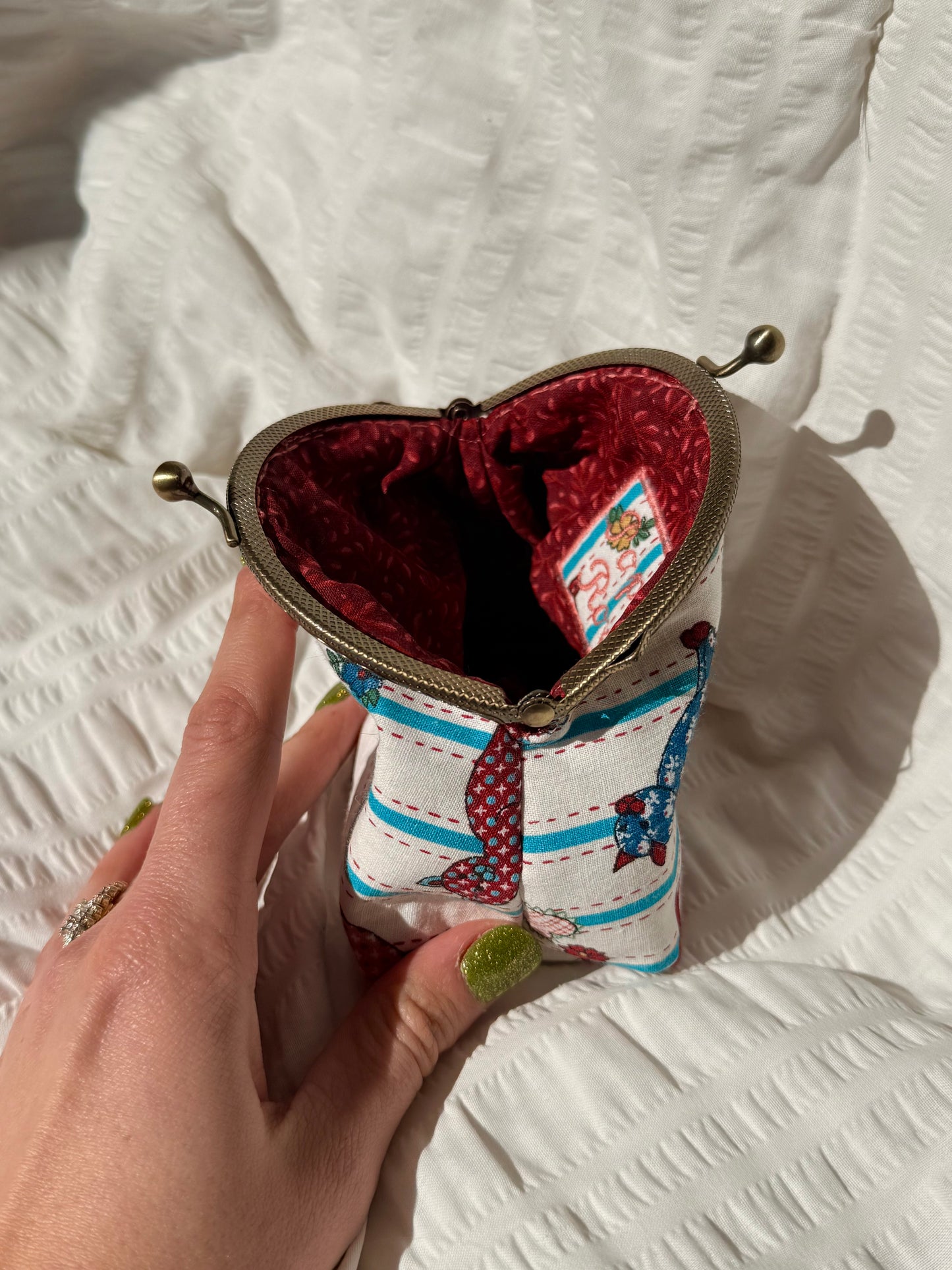 Quilted Kitty Princess Pouch