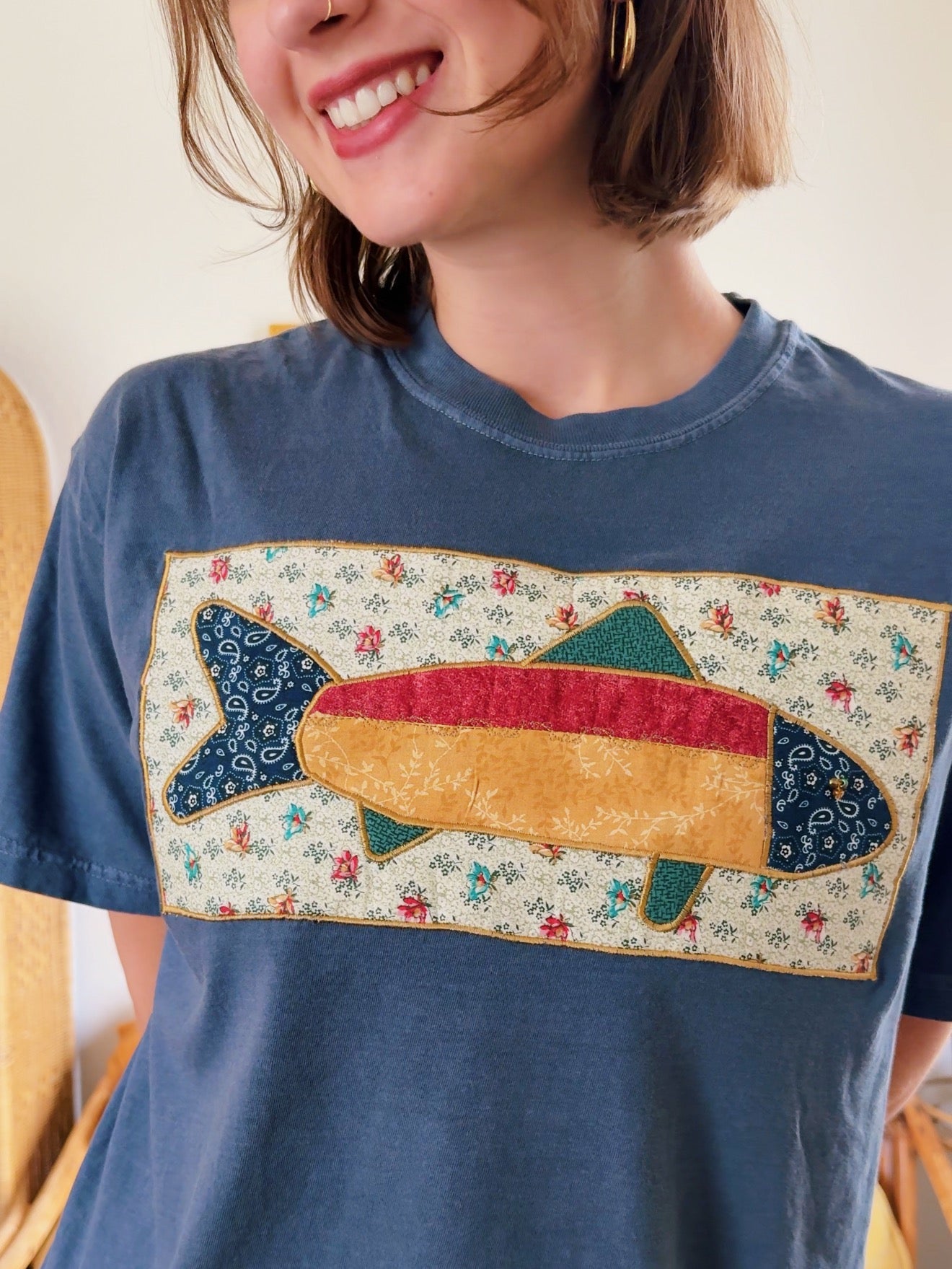 Deep Blue Fish Tee (L)