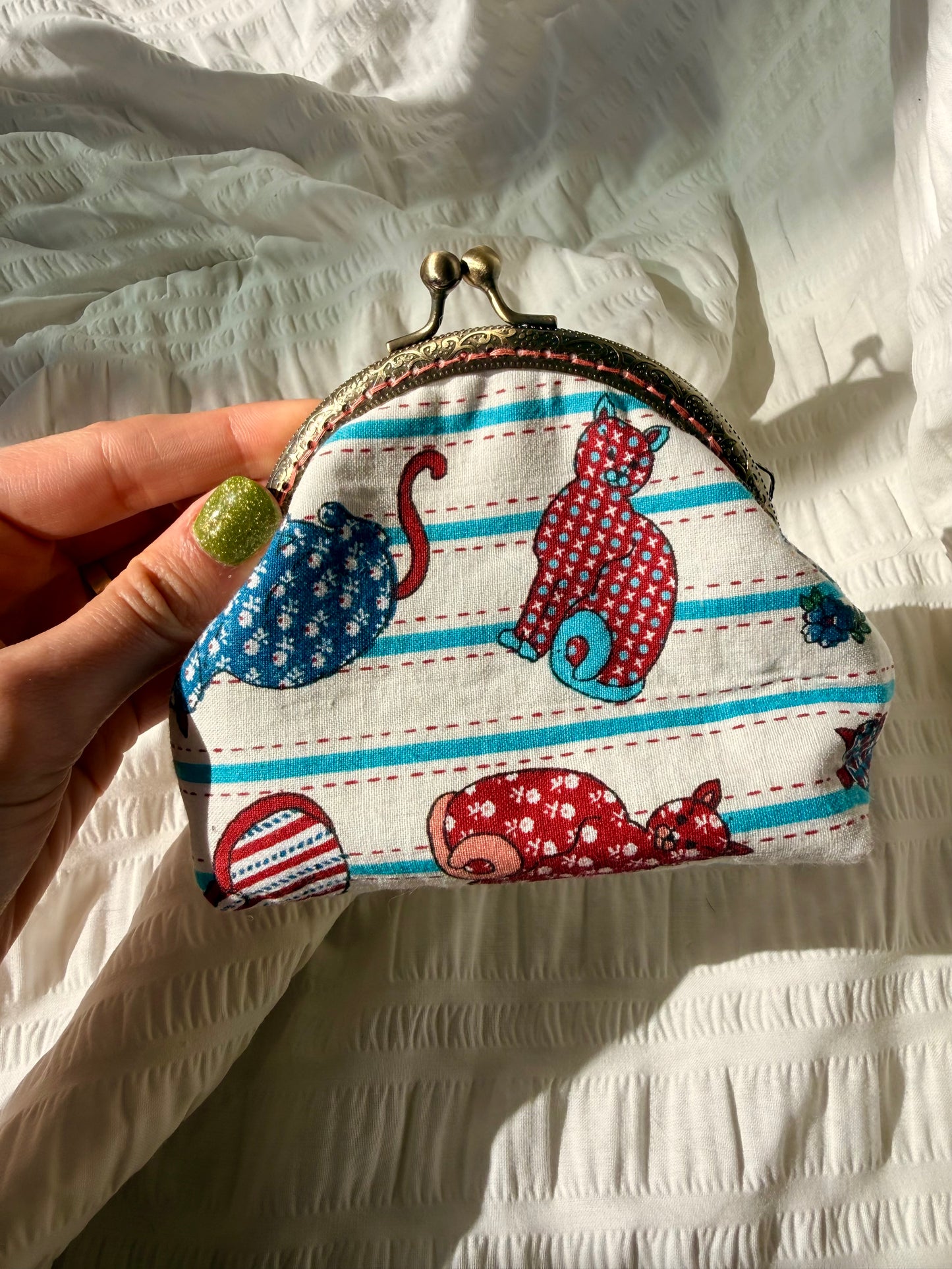 Quilted Kitty Princess Pouch