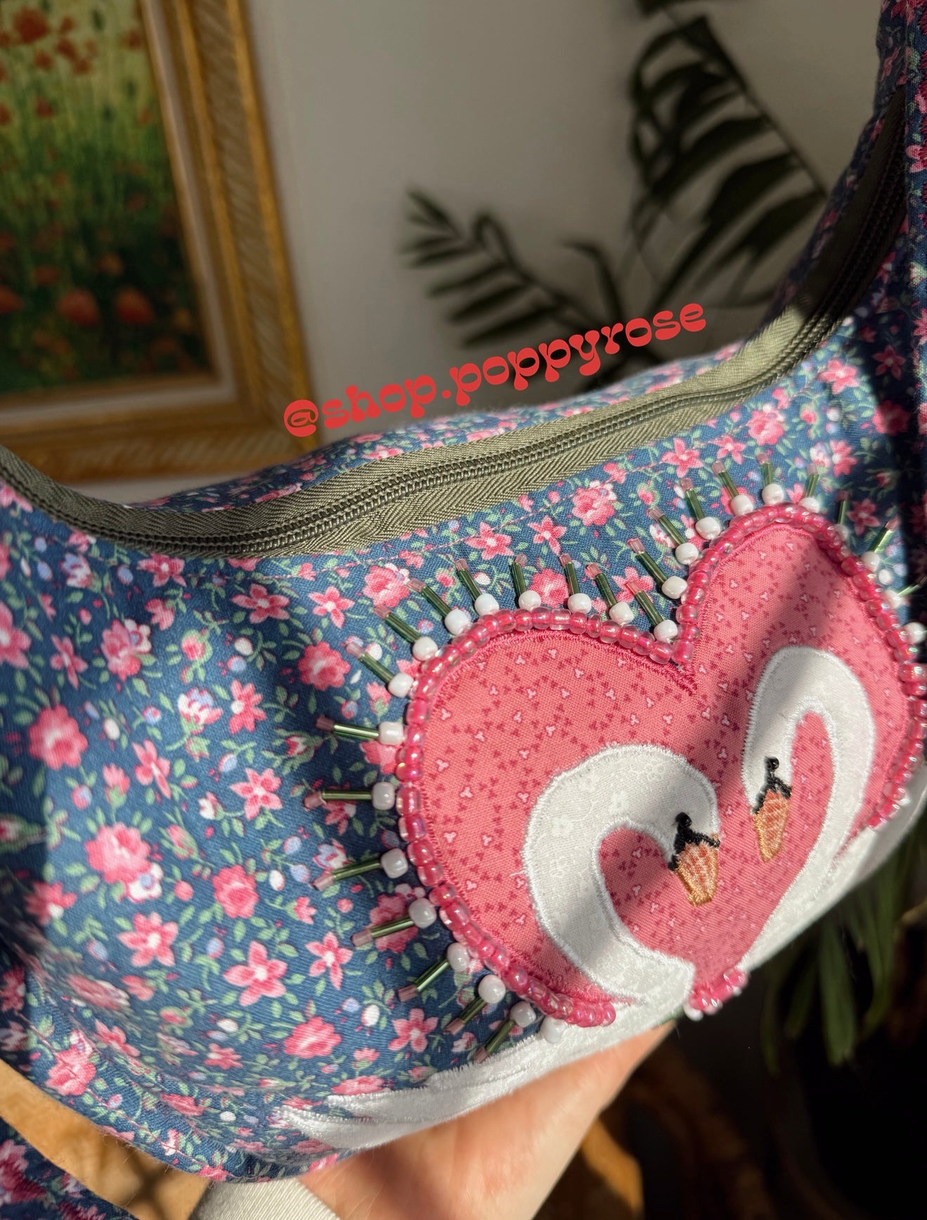 Garden Floral Swan Purse