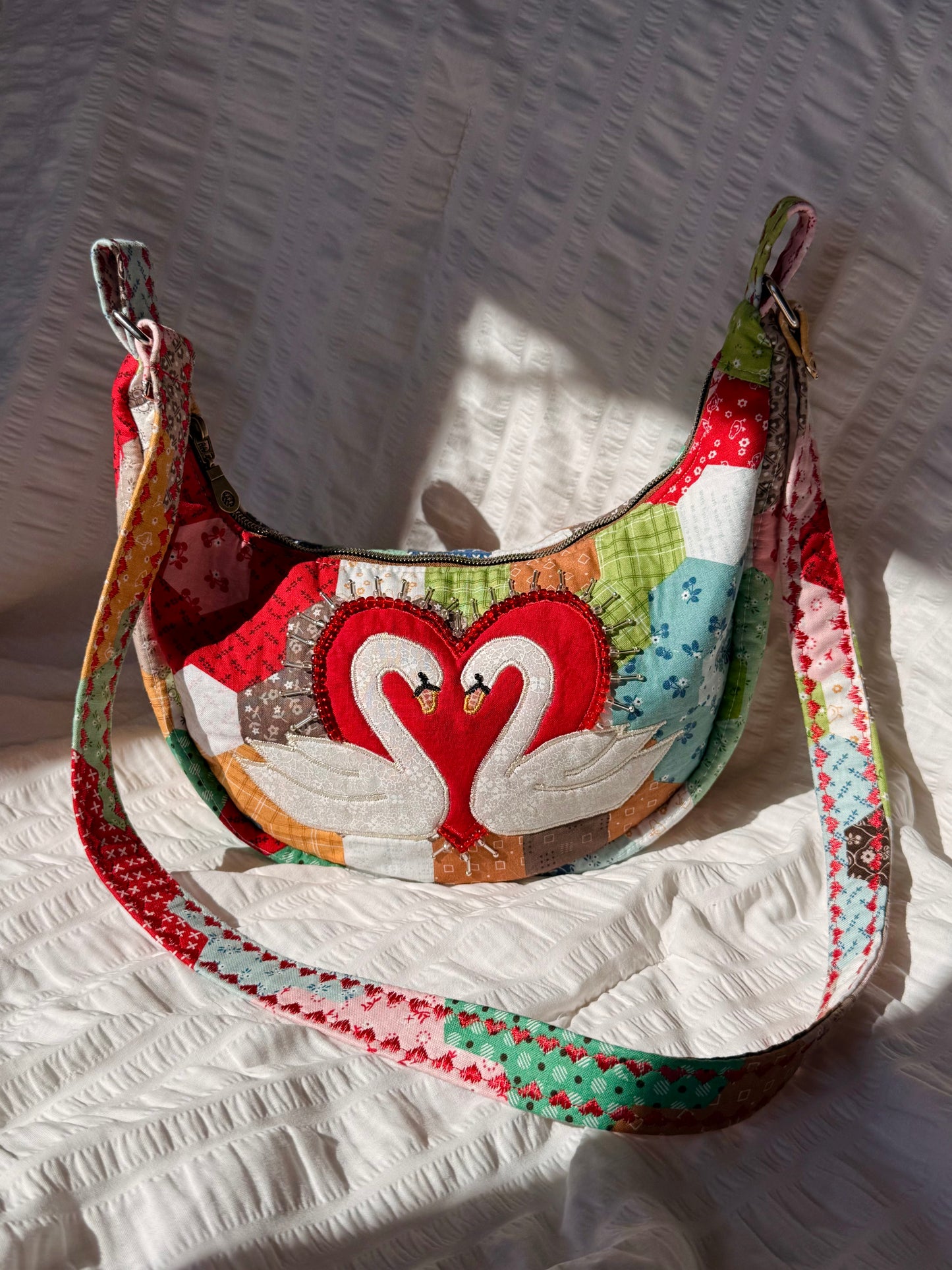 Patchwork Swan Purse
