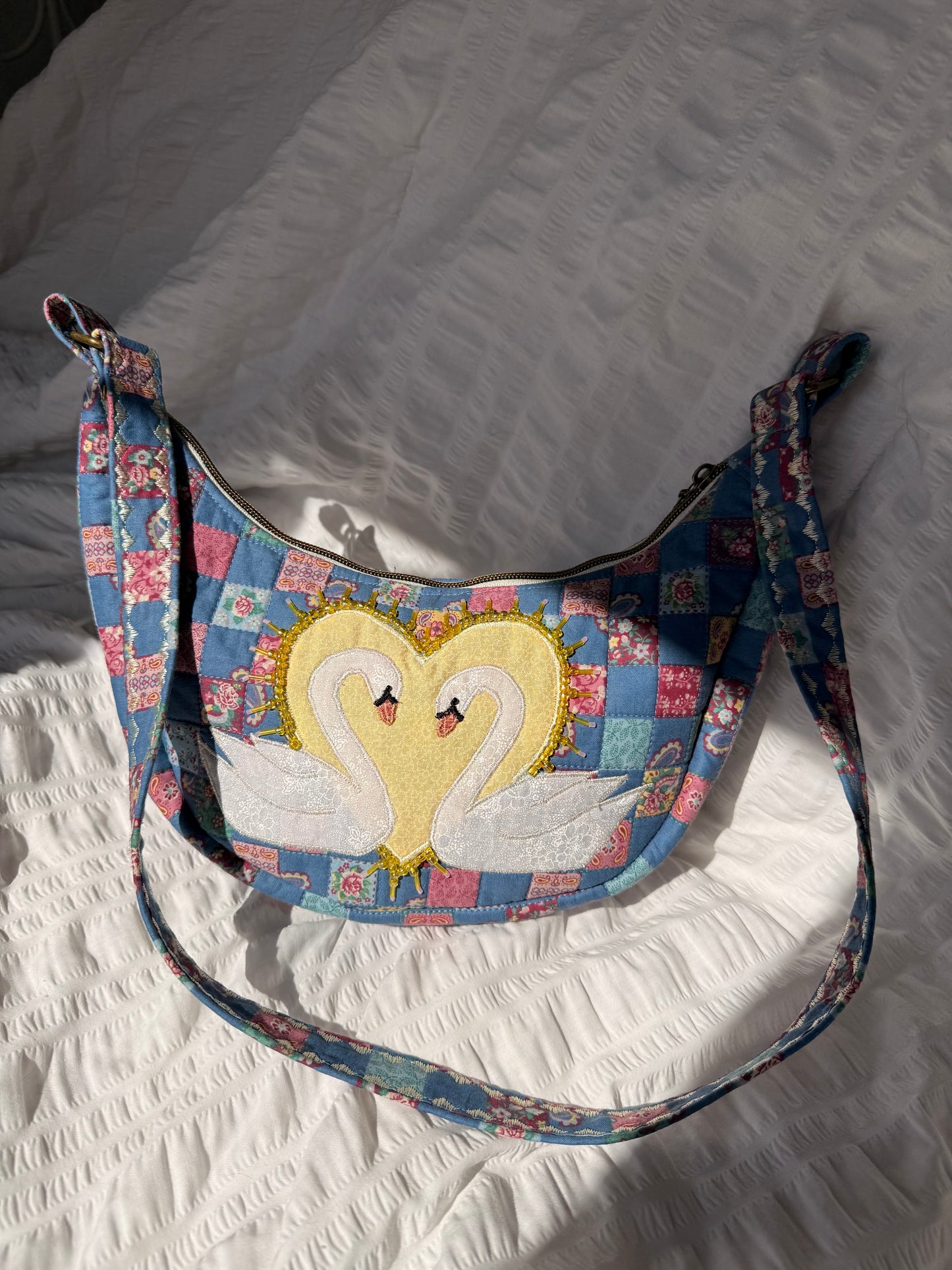 Quilted Swan Purse