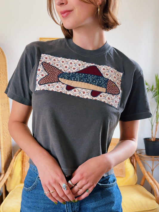 Gray Fish Boxy Tee (M)