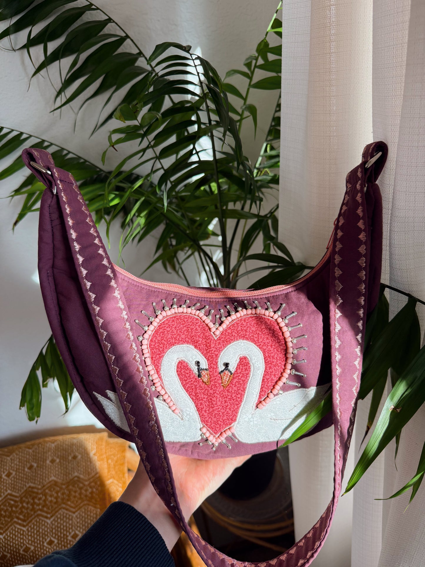 Plum Swan Purse